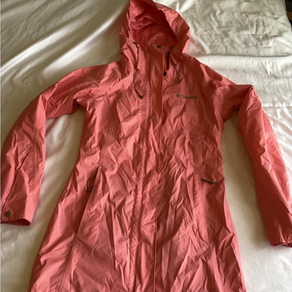 Columbia Pink Rain Jacket with Hood
